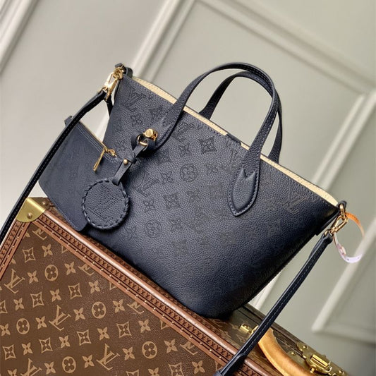 LV Neverfull MM Monogram Empreinte Leather Handbag