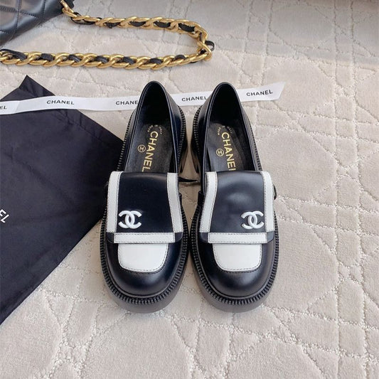 Chanel 24B Black And White Panda Loafers