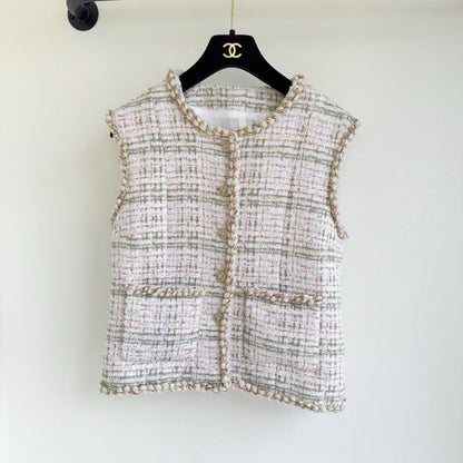 Christian Dior Fringe Tweed Waistcoat