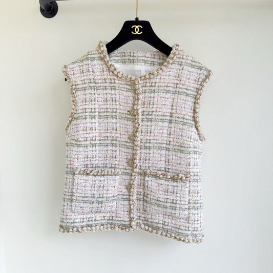 Christian Dior Fringe Tweed Waistcoat