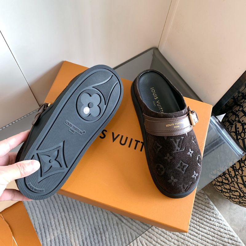 Louis Vuitton Monogram Suede Slippers