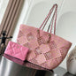 Chanel Pink Woven Straw Tote Bag