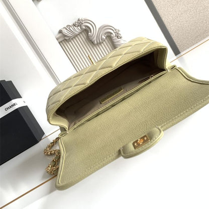 Chanel Quilted Leather Handbag with Gold-Tone Chain