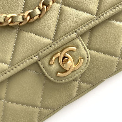 Chanel Quilted Leather Handbag with Gold-Tone Chain
