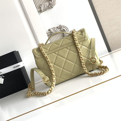 Chanel Quilted Leather Handbag with Gold-Tone Chain
