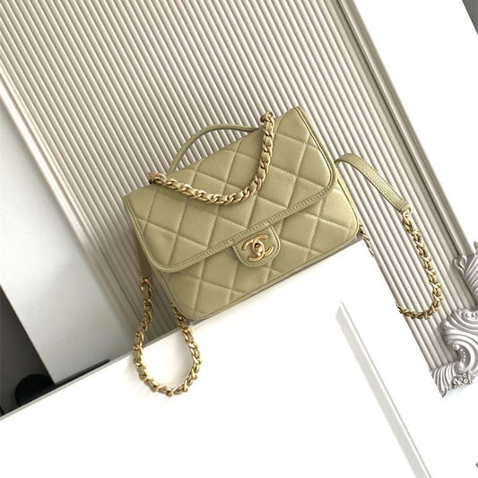 Chanel Quilted Leather Handbag with Gold-Tone Chain