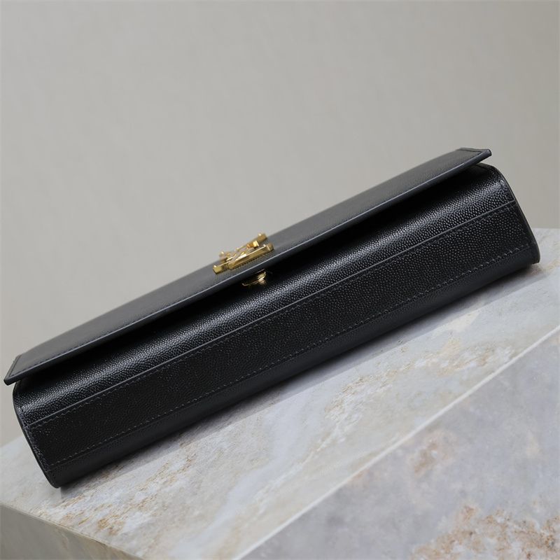 Saint Laurent Black Leather Kate Flap Clutch