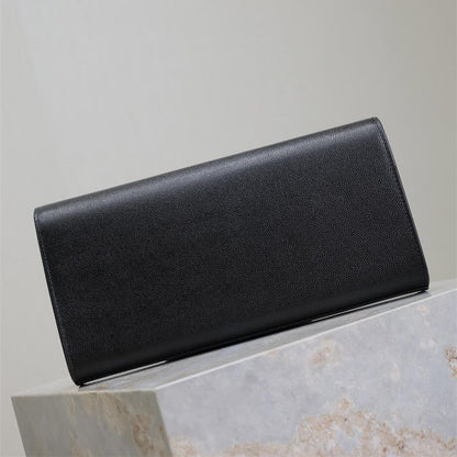 Saint Laurent Black Leather Kate Flap Clutch