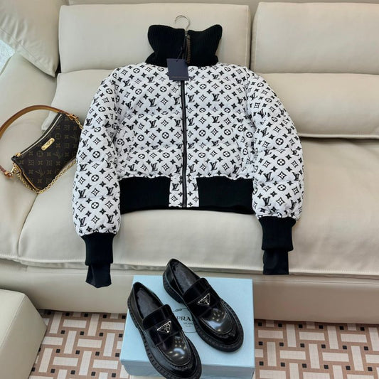 LV 3D Monogram Cropped Puffer Jacket