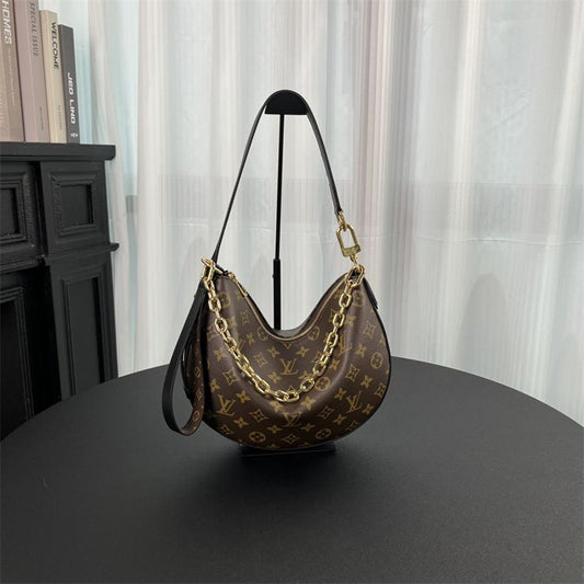 LV Loop Hobo Bag Monogram Reverse Brown