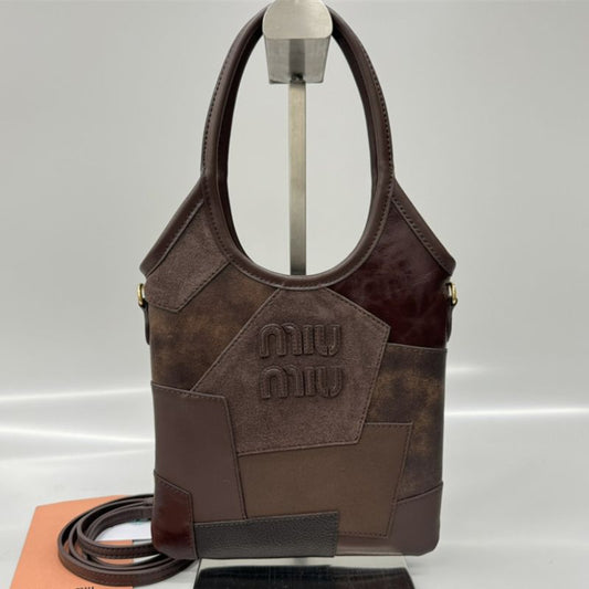 Miu Miu Leather Patchwork Ivy Top-Handle Bag