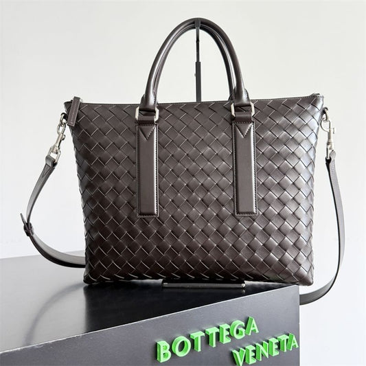 Bottega Veneta Intrecciato Leather Soft Briefcase