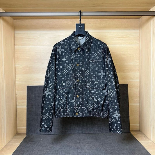 Louis Vuitton Monogram Crack Print Denim Jacket