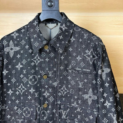 Louis Vuitton Monogram Crack Print Denim Jacket