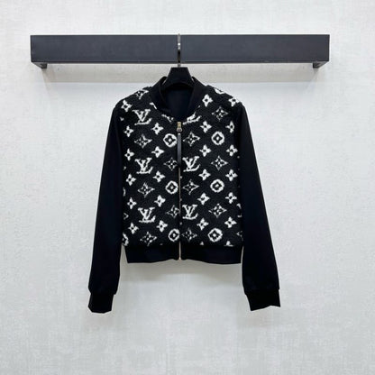 Louis Vuitton Monogram Jacquard Fleece Bomber Jacket