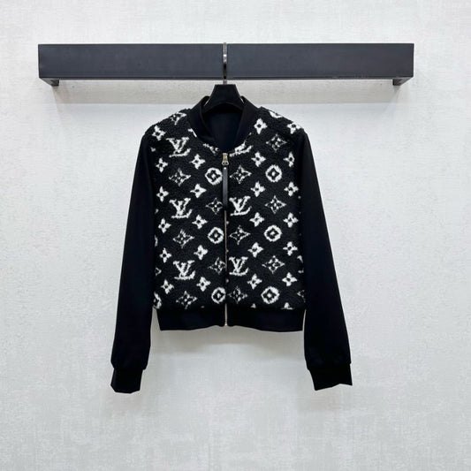 Louis Vuitton Monogram Jacquard Fleece Bomber Jacket