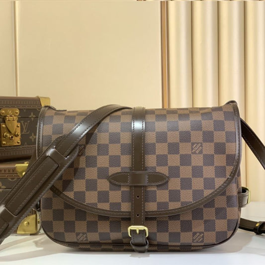 Louis Vuitton Saumur handbag in the Damier Ebene canvas