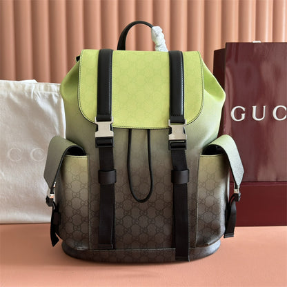 Gucci Chroma large gradient lime and black backpack,