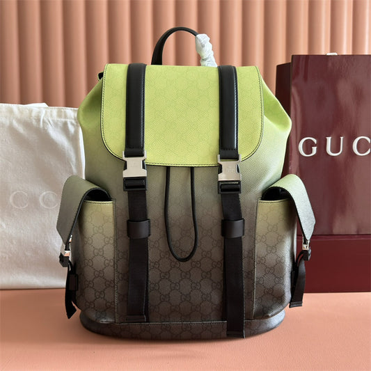 Gucci Chroma large gradient lime and black backpack,