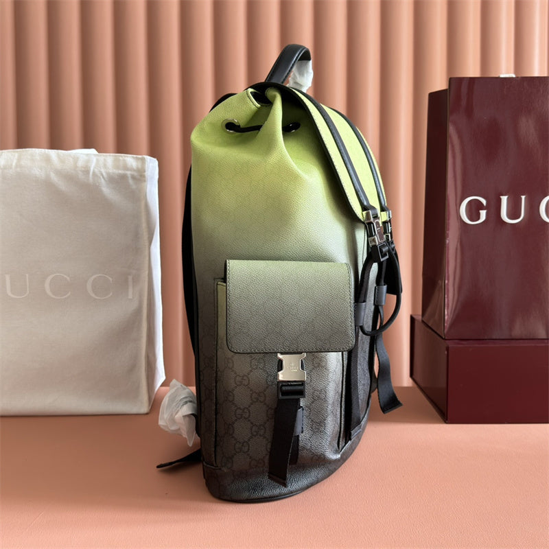 Gucci Chroma large gradient lime and black backpack,