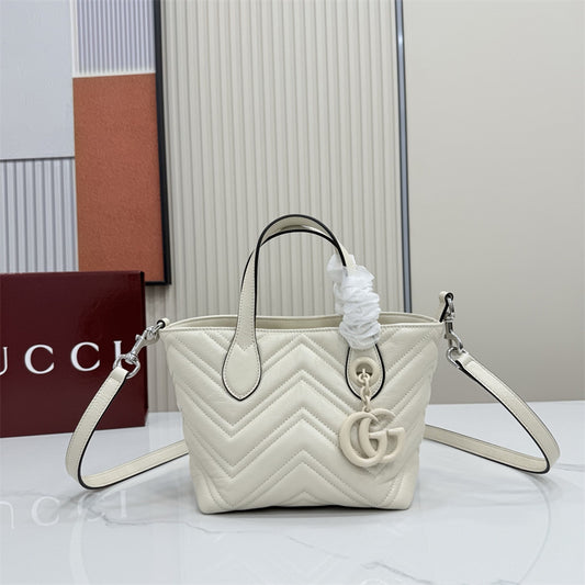 Gucci GG Marmont Small Tote Bag in white