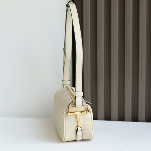 Gucci Half Horsebit Mini Bag in a light ivory or cream shade.